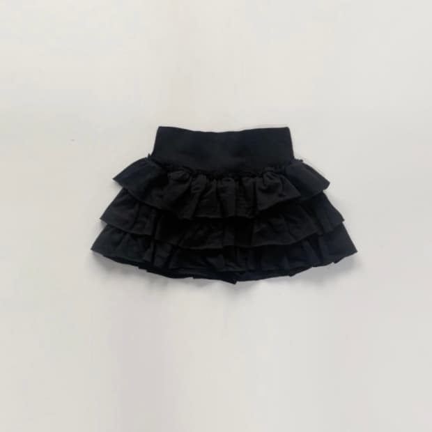 스젠 로우웨스트 프릴 스커트 블랙