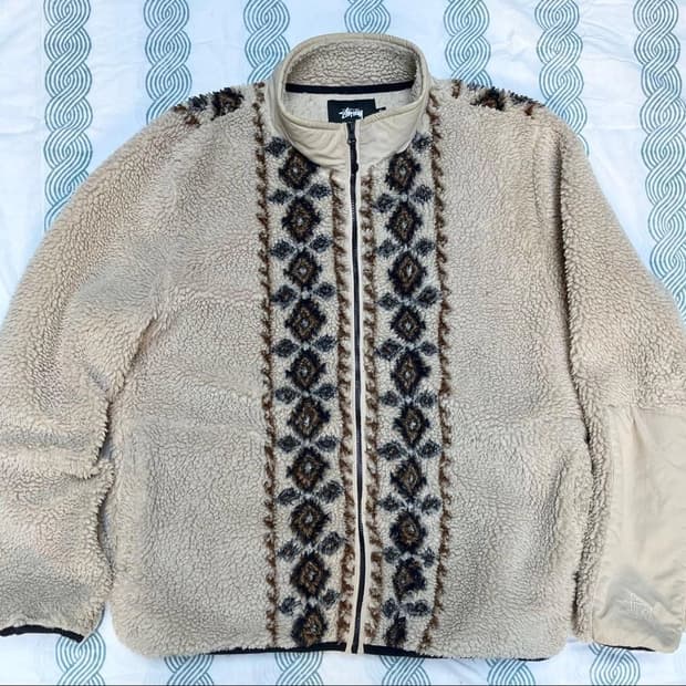 스투시 노마 리마 자카드 쉐르파 자켓