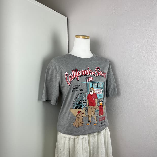 캡틴산타 프린팅 그레이 반팔 슬리브