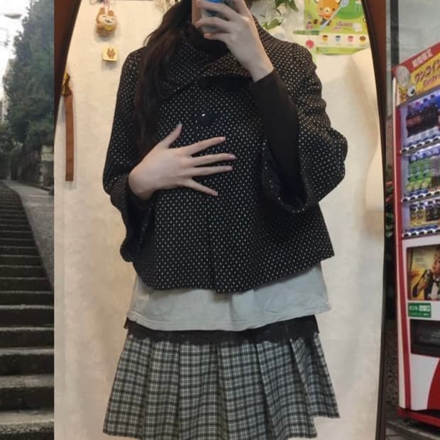 후유빈티지 초코도트 코디세트