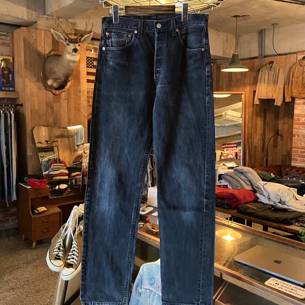 90s USA Levis 501 0660 Black Denim Pants