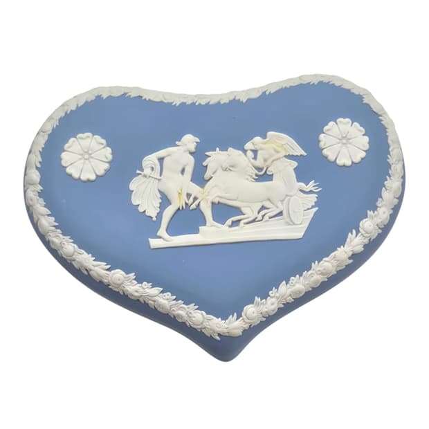 80s 영국 웨지우드 하트 제스퍼 트링켓