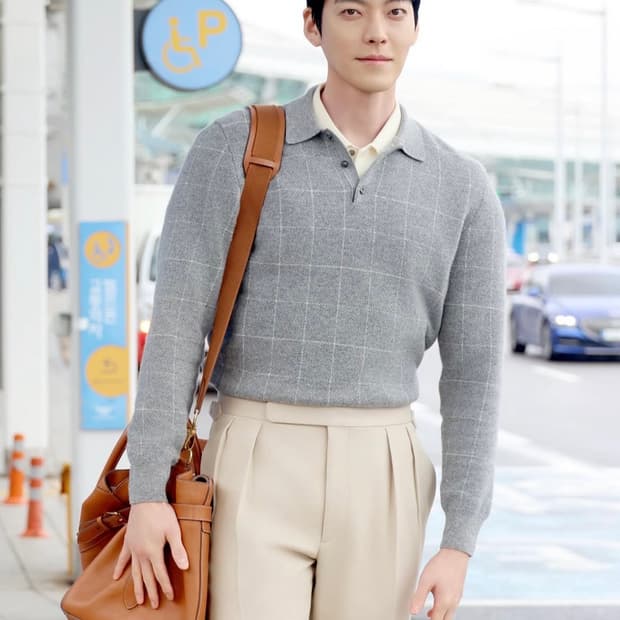 랄프로렌 퍼플라벨 캐시미어100%윈도우페인 니트 김우빈 톰포드 로로피아나