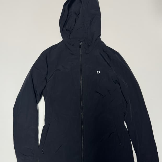 여성 캘빈클라인 CK 로고 나일론 후드 바람막이