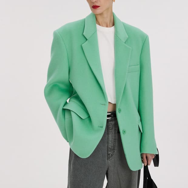 렉토/ 울 오버사이즈 코트 민트/ L