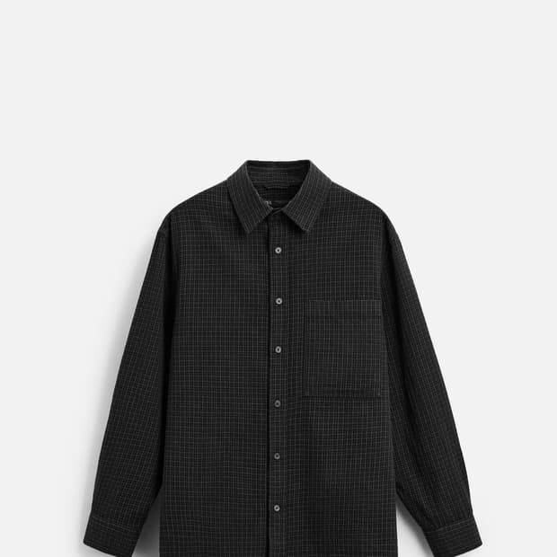 자라 소프트 면 체크셔츠