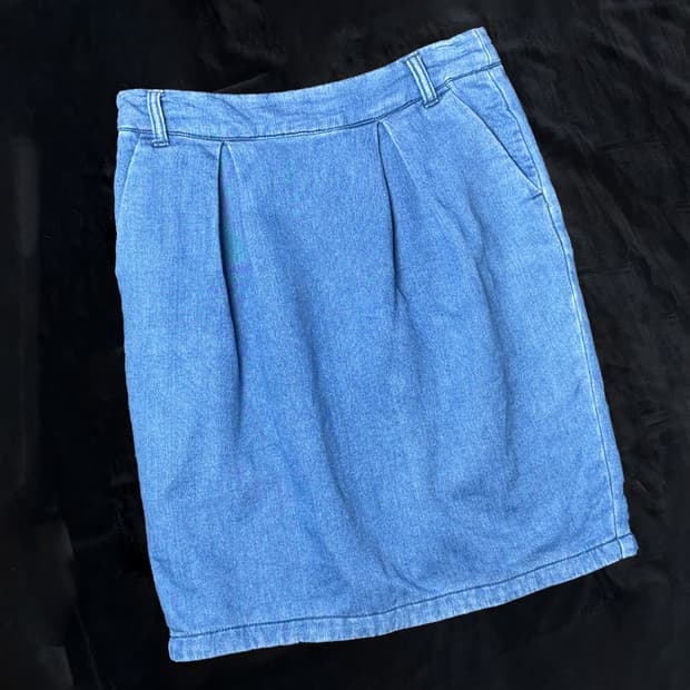 일본빈티지 핀턱 데님 스커트