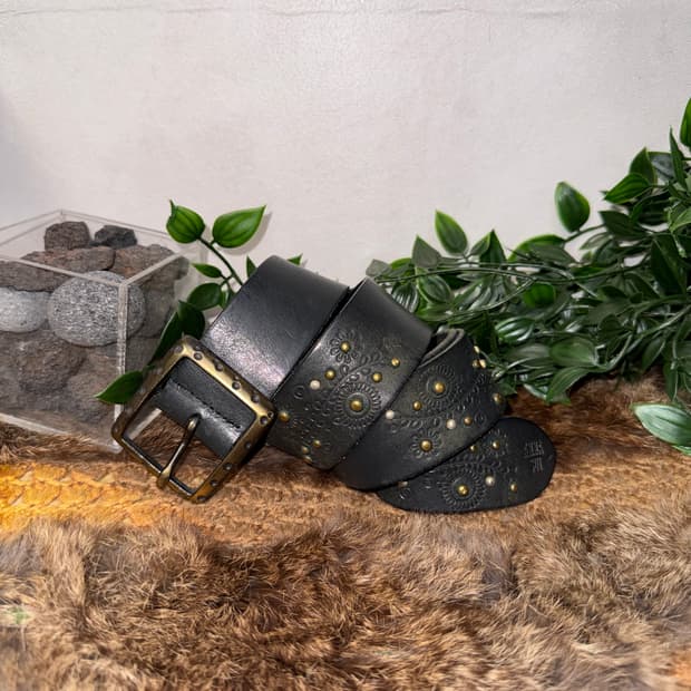 Anna Sui black oriental buckle belt