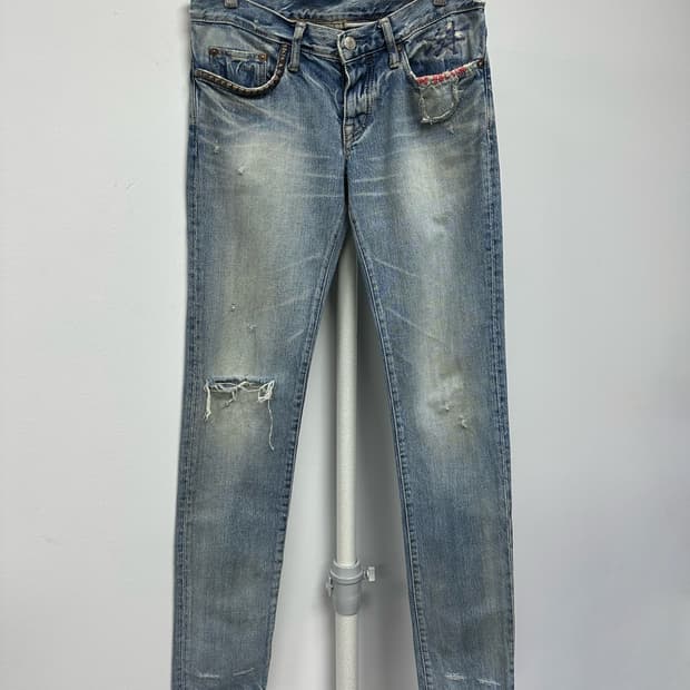 히스테릭글래머 데미지 디자인 데님 팬츠