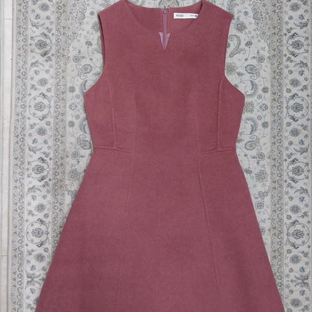 MIXXO 핑크 민소매 니트 원피스 (44-44반)