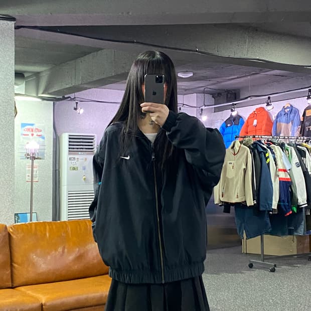 나이키 NRG 솔로스우시 사틴 봄버 블랙자켓B4346