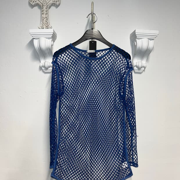 VINTAGE 그물롱슬리브 블루