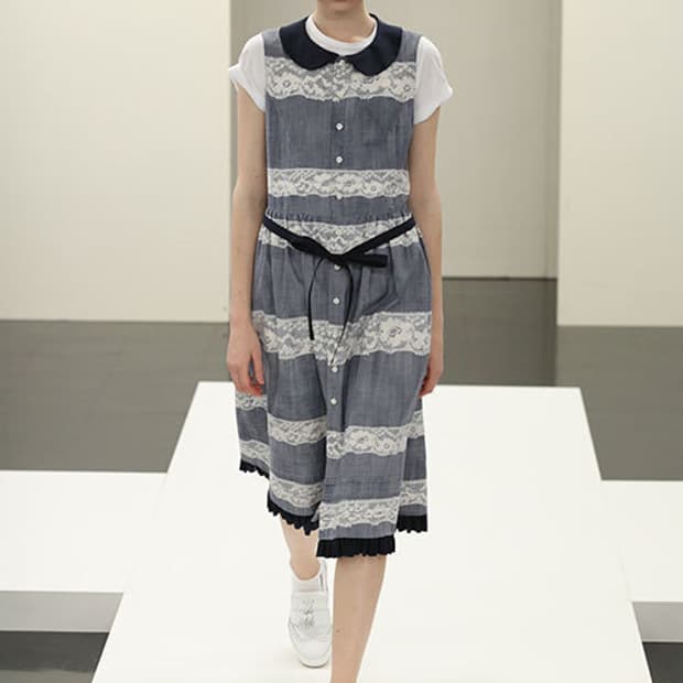 Lace Panel Ribbon Dress