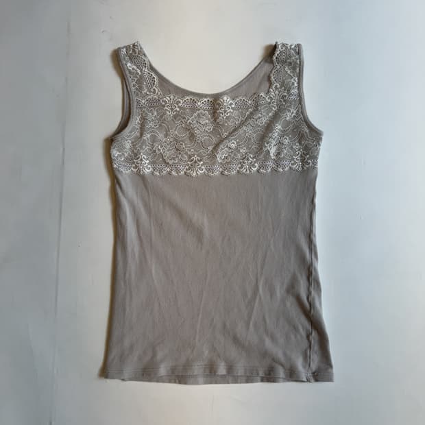 Gray Lace Trim Camisole