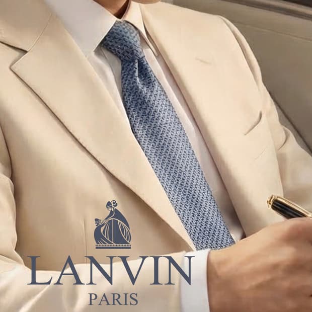 랑방 실크 블루 자카드 패턴 넥타이 8.4cm A+등급 K2236
