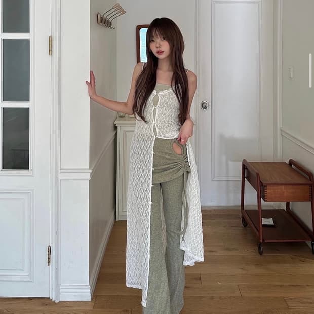 뉴얼린 lace layered sleeveless dress