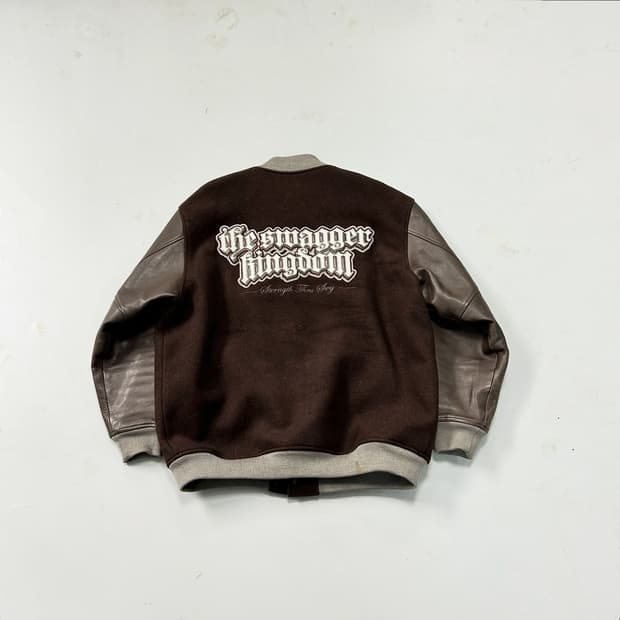 스와거 05AW 킹덤 레더 스타디움자켓 