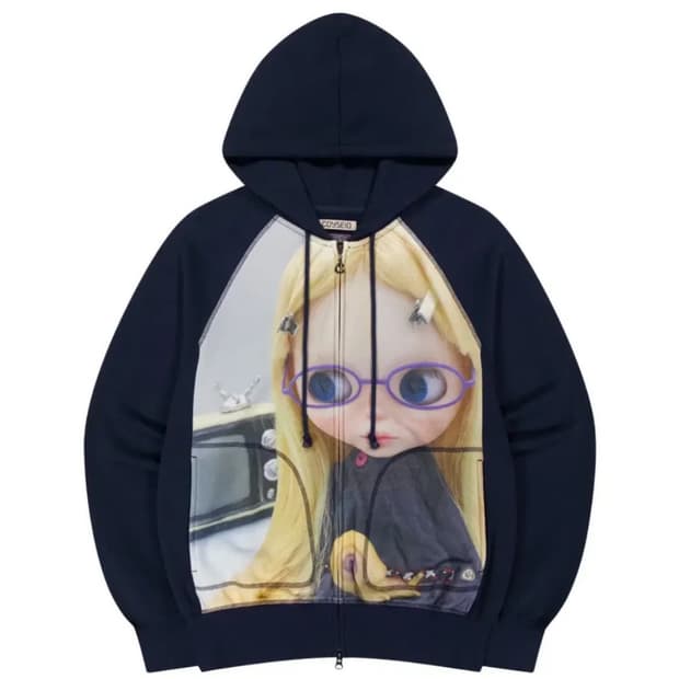 코이세이오 브라이스 그래픽 후드집업 네이비