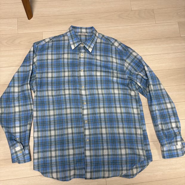 오라리 울 체크 셔츠