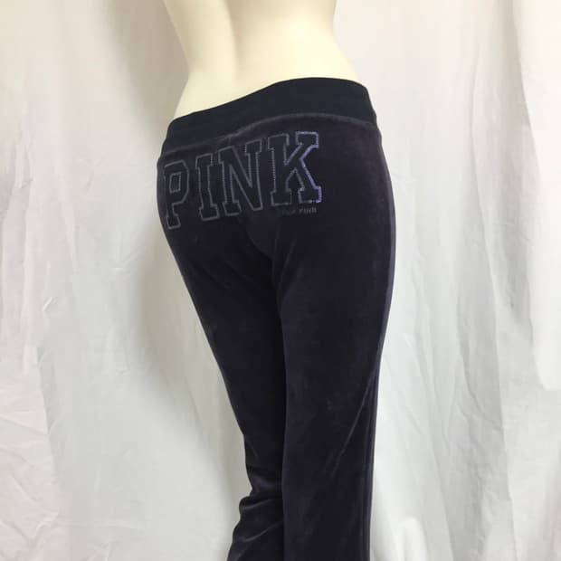 Navy Velvet  Pants  Sequin Patch Detail