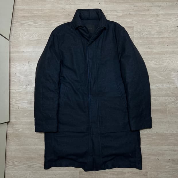 한섬 타임 옴므 프리미엄 구스다운 롱 패딩코트 [네이비] L/100