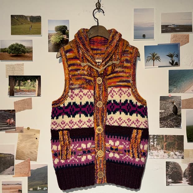 노르딕 히피 니트 조끼