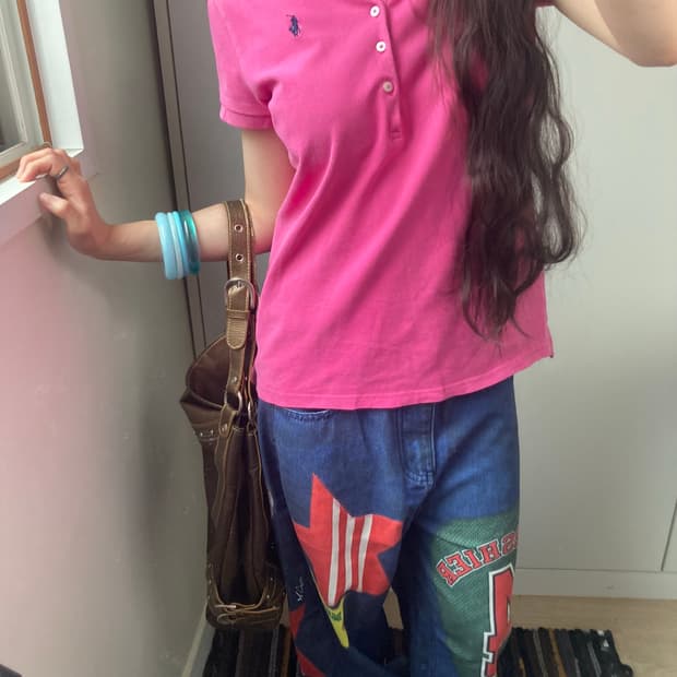 폴로 키치 핑크 카라티