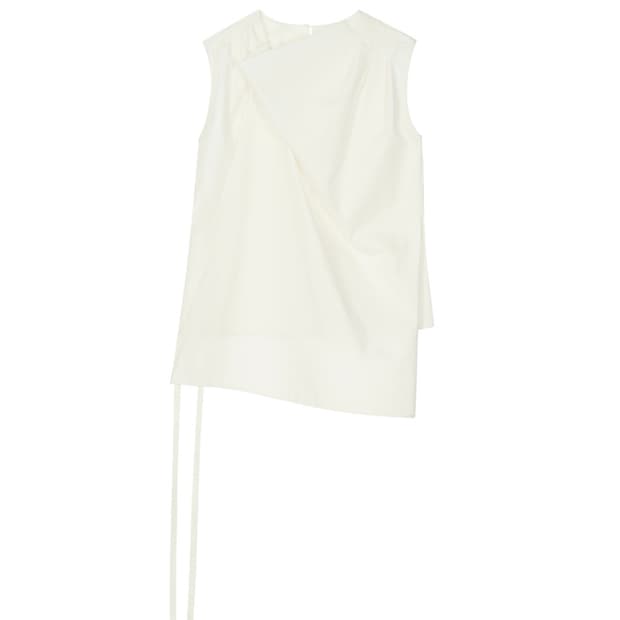 COSMOSS DRAPED STRAP BLOUSE (WHITE)