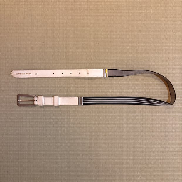 꼼데가르송 레더 배색 벨트