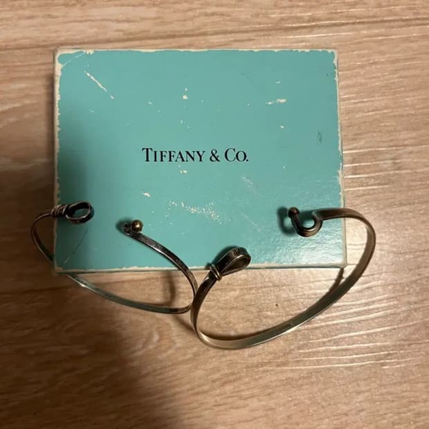 빈티지 티파니 후크아이 뱅글 커플