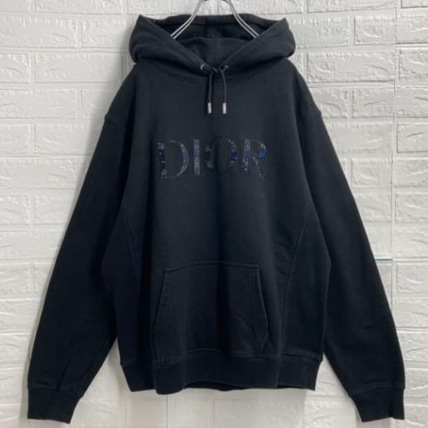 [정품] DIOR 디올 x 피터 도이그 협업 갤럭시 로고 후드 스웨트셔츠