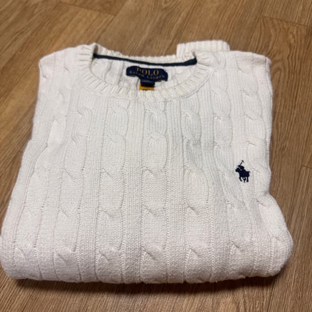 폴로랄프로렌 화이트 니트 보이즈 L 14-16 사이즈