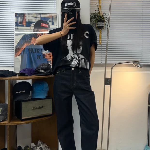 플랙 논페이드 스트레이트 데님 27