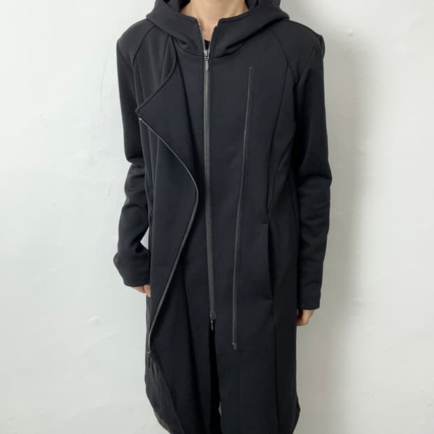 Tornado Mart Asymmetric Zip Hooded Jacke