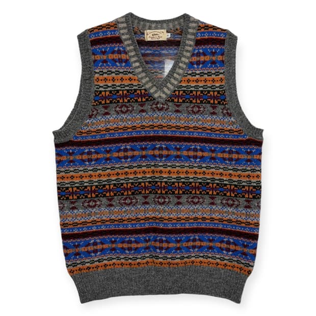 Gim 울 페어아일 패턴 니트 베스트 조끼