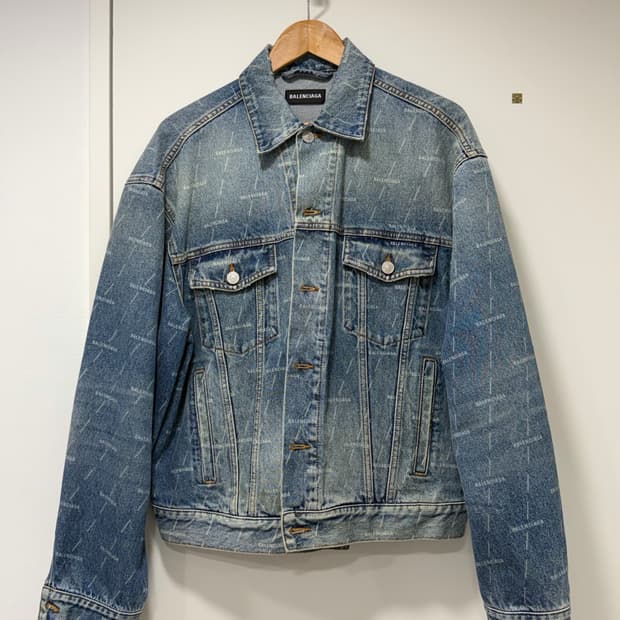 (46)발렌시아가 멀티로고 남성 청자켓 