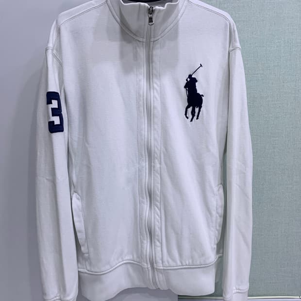 폴로 빅포니 화이트 코튼집업