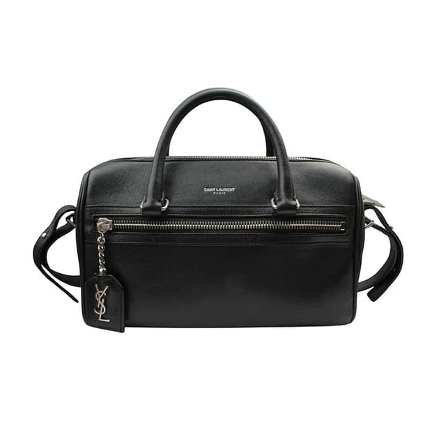 생로랑 블랙 레더 스몰 토트 겸 크로스백