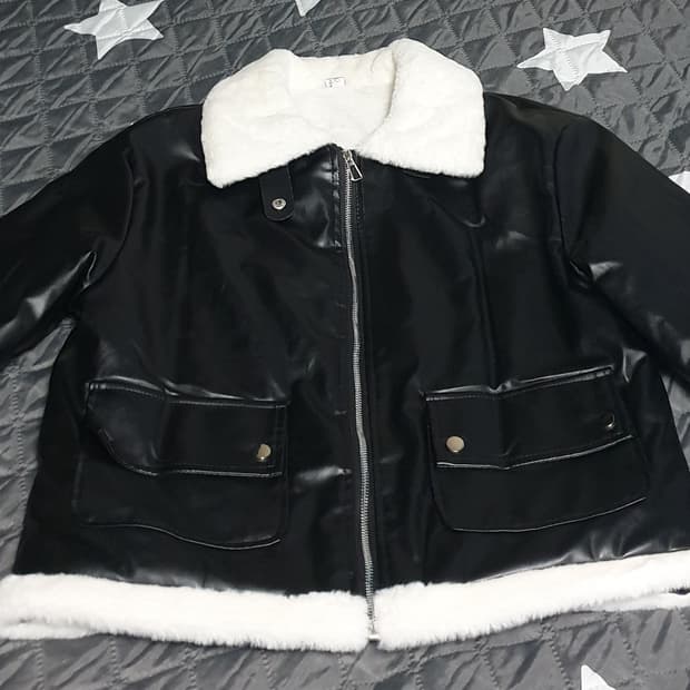 안감털 무스탕 자켓 블랙 (F)