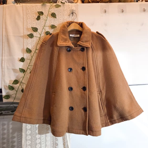 카멜 케이프 코트