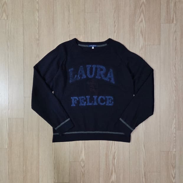 LAURA FELICE 네이비 라운드 니트