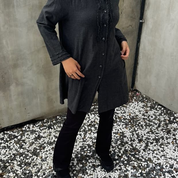Gray Cotton Long Shirts