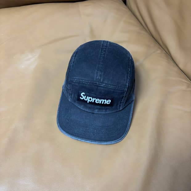 슈프림 캠프캡 모자 박스로고 25ss 워시드 블랙