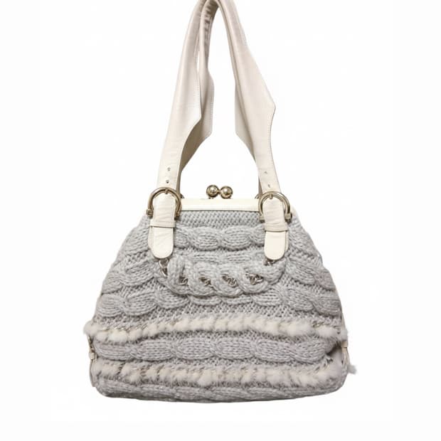 살바토레 페레가모 밍크 니트백 한정판 