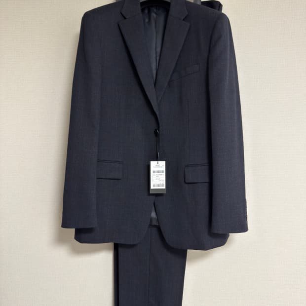 [105/98] 지이크 네이비 스트라이프 조직물 울 블렌딩 정장세트