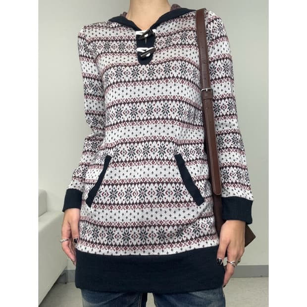 빈티지 에스닉 후드 원피스