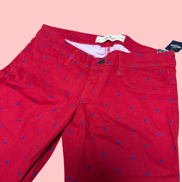 홀리스터 폴카도트 레드 스키니진