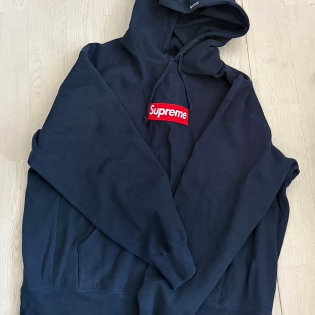 슈프림 박스 로고 후드 스웨트셔츠 네이비 (24FW) XL