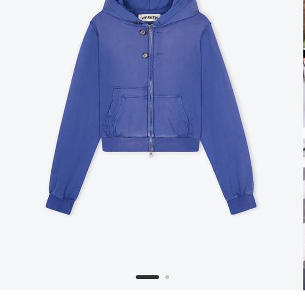 wesken DOUBLE POCKET CROPPED WASHED ZIP-