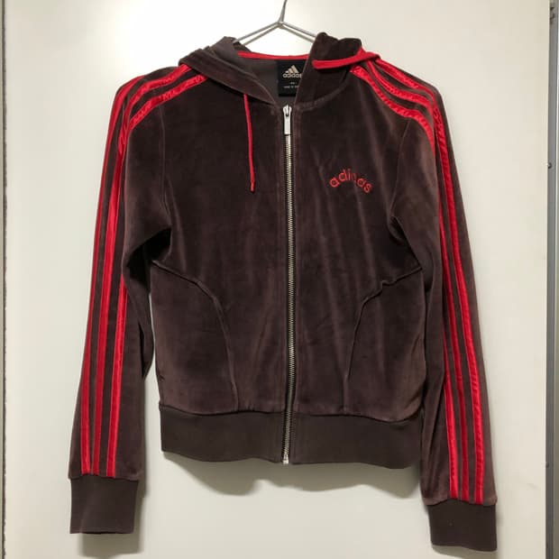 아디다스 벨벳 크롭 후드 져지